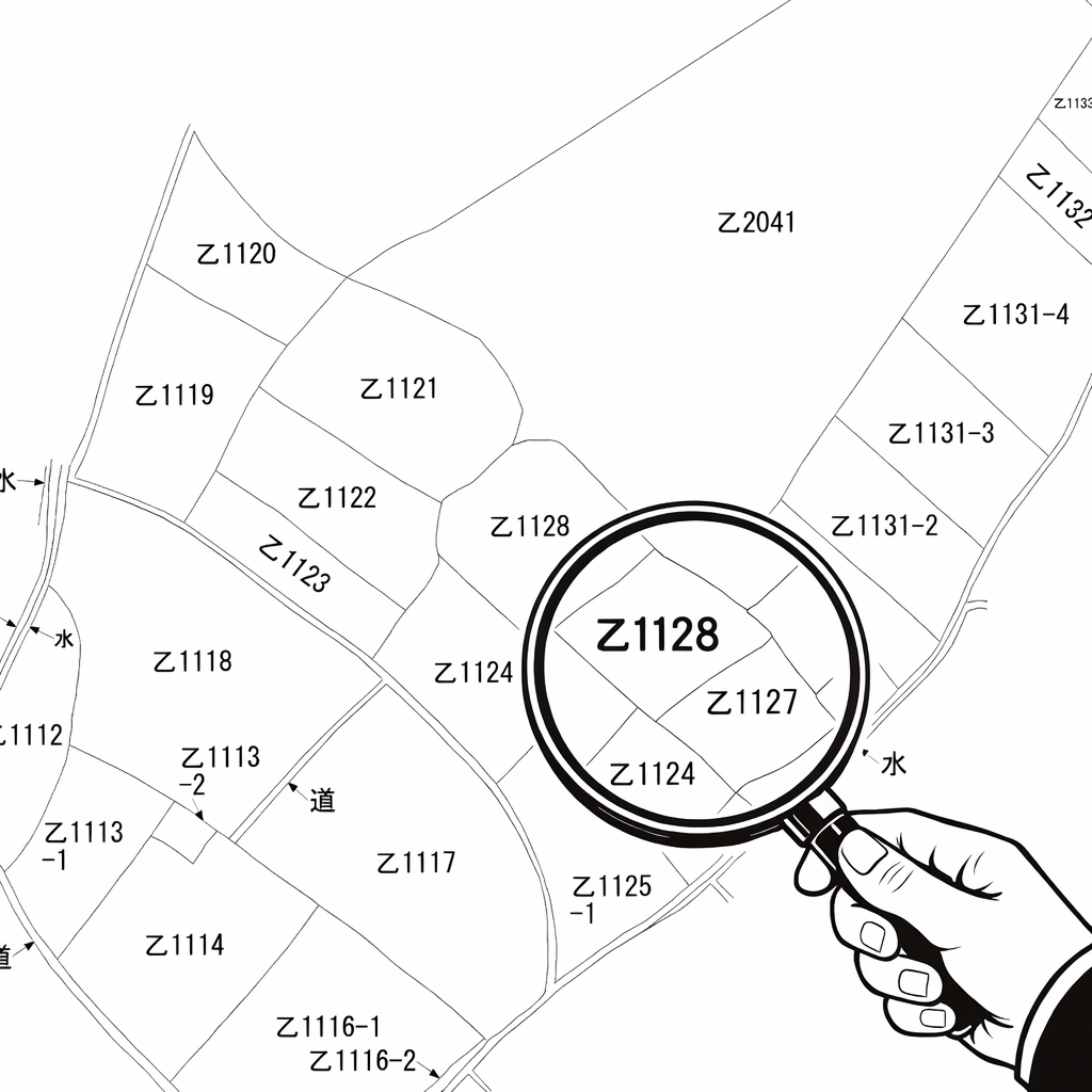 場所不明土地特定サービスの公図イメージ