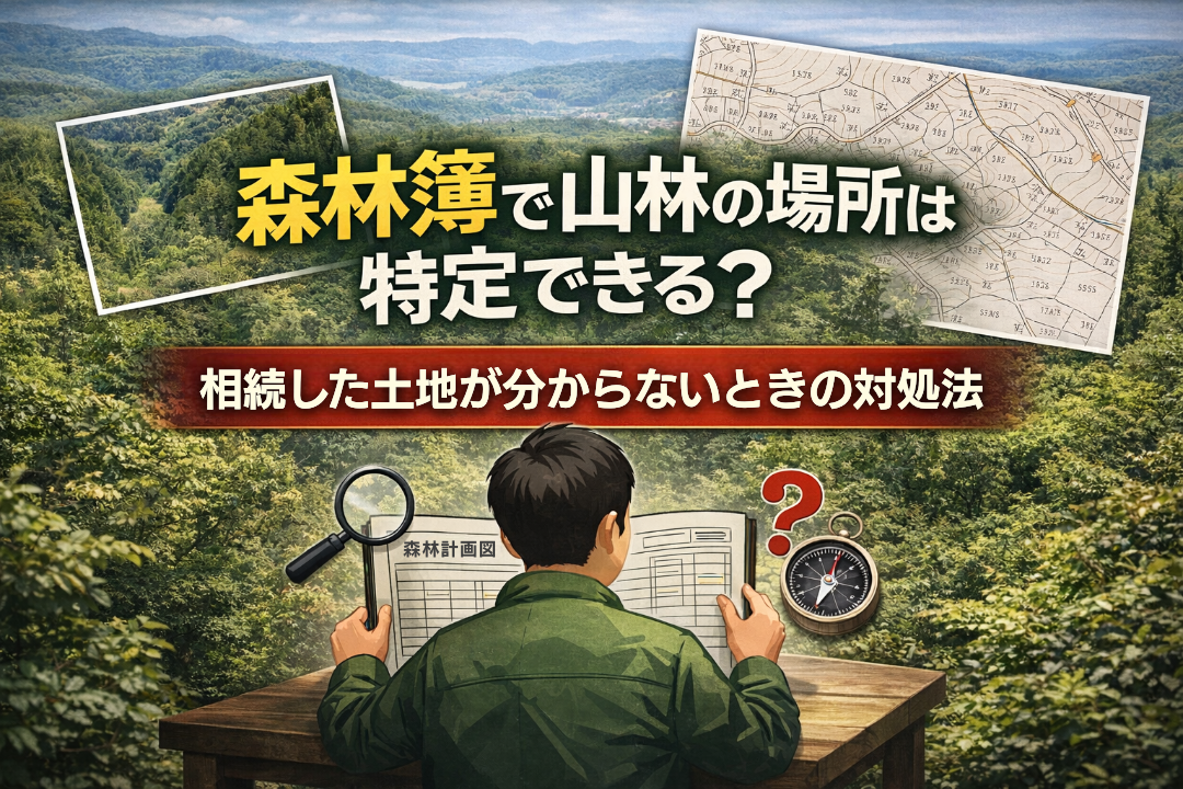 森林簿では山林の場所が分からない状況を示すイメージ｜相続した土地の位置特定の課題