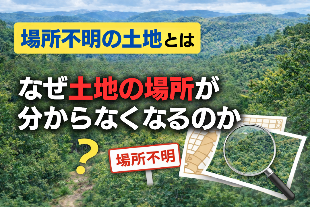 場所不明の土地のイメージ（山林や原野で土地の場所が分からなくなるケース）