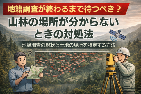 地籍調査が終わるまで待つべきかを解説する山林の場所不明問題のイメージ