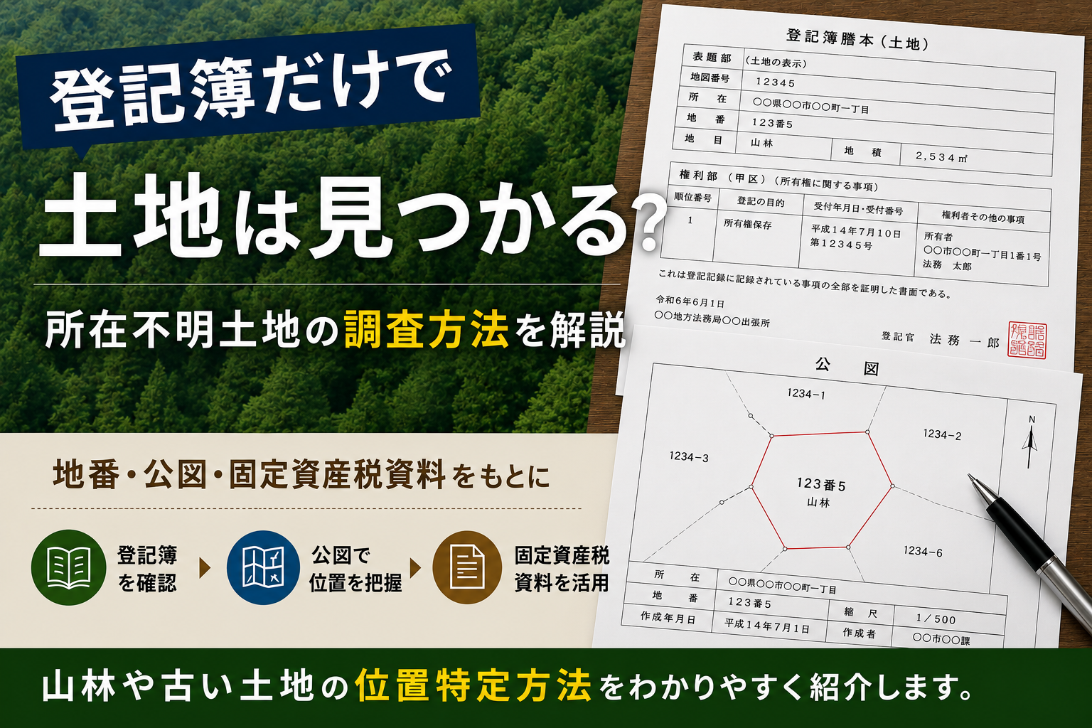 登記簿だけで土地は見つかるのかを解説した所在不明土地調査のイメージ画像